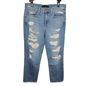 Genetic Gia Jeans Size 27 Womens Blue Ripped Boyfriend